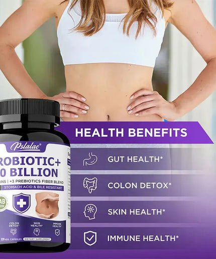 Probiotic 50 Billion - Prebiotics+Digestive Enzymes,Balances Intestinal Flora,Promotes Intestinal Health,Relieves Gas & Bloating nkhluka