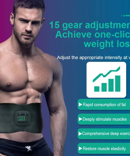 Electric Abdominal Toning Belt EMS Muscle Stimulator Toner Body Slimming Massager Heating Warm Waist Fitness  Weight Loss Unisex nkhluka