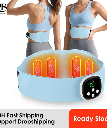 Smart Waist Massager EMS Pulse Vibration 8 Modes Hot Compress Lumbar Protection Abdominal Trainer Body Slimming Device nkhluka