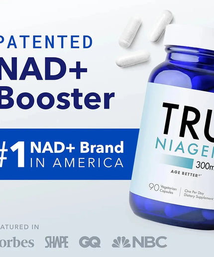 TRU NIAGEN Patented NAD+ Supplement for Anti Aging and Cell Regeneration, 300mg Niagen, Supports Cellular Energy, Brain, Muscle nkhluka