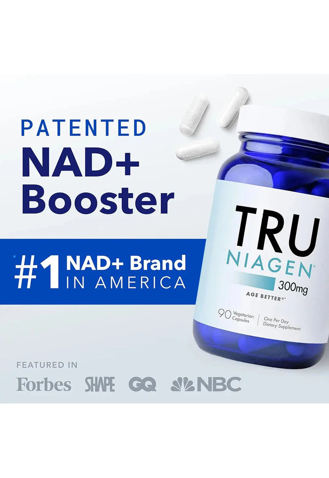 TRU NIAGEN Patented NAD+ Supplement for Anti Aging and Cell Regeneration, 300mg Niagen, Supports Cellular Energy, Brain, Muscle nkhluka