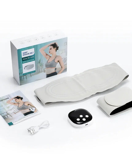 Smart Waist Massager EMS Pulse Vibration 8 Modes Hot Compress Lumbar Protection Abdominal Trainer Body Slimming Device nkhluka