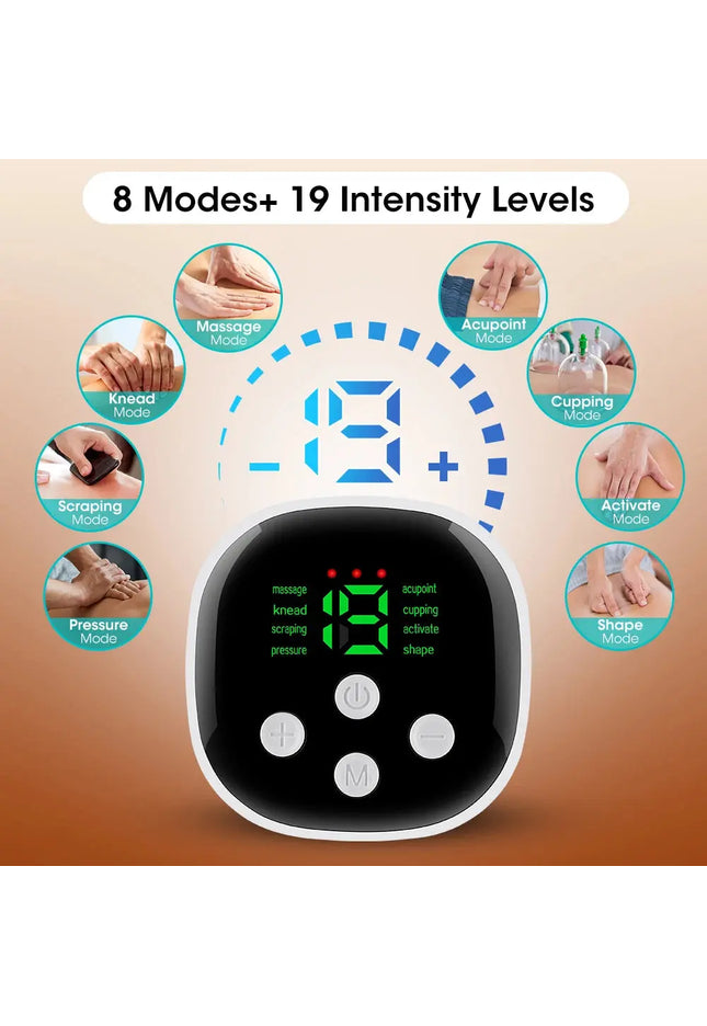 Smart Waist Massager EMS Pulse Vibration 8 Modes Hot Compress Lumbar Protection Abdominal Trainer Body Slimming Device nkhluka