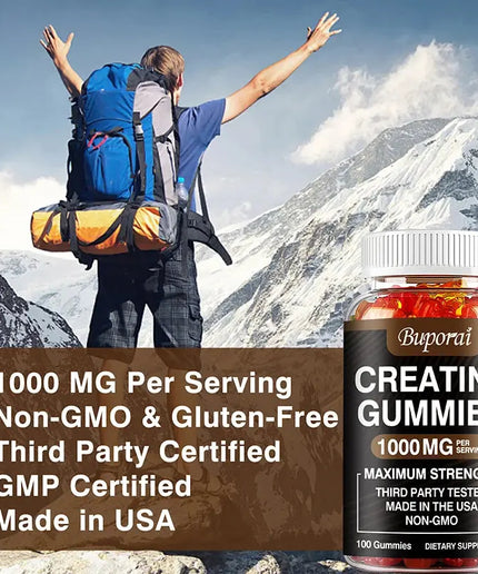 Creatine Monohydrate Gummies - Boost Energy, Build Muscle Mass, and Improve Athletic Performance nkhluka