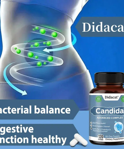 Candida Complex with Digestive Enzymes - Contains Probiotics and Oregano Extract To Balance The Gut and Aid Digestion nkhluka