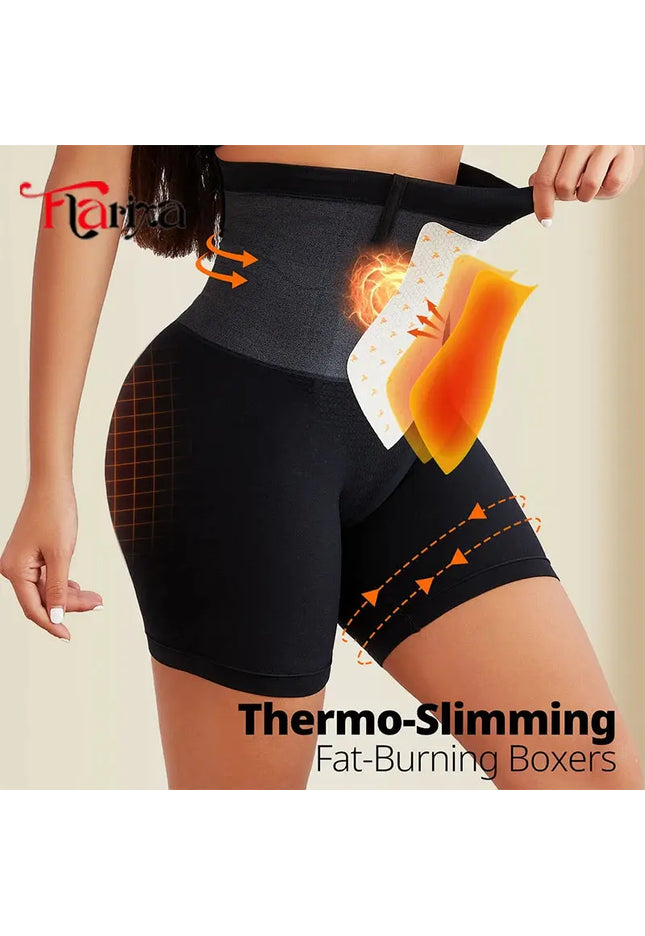 Flarixa Women High Waist Slimming Shorts Panties Tummy Control Boyshorts Shaperwear Bottom Thermal Flat Burning Sweat Panty nkhluka