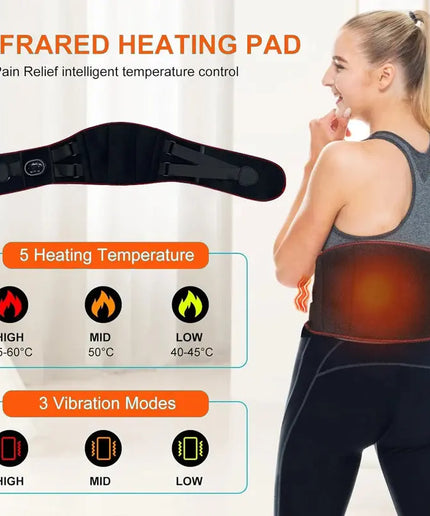 Vibration Heating Massage Waist Belt, Electric Heating Waist Massager, Rechargeable Heated Massage Belt, Blood Circulation nkhluka