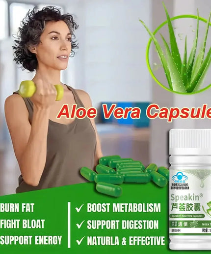Aloe Vera extract Supplement Fat Burning Digestion Health Support Regulating Blood Sugar beauty Adjust body weight Capsule nkhluka
