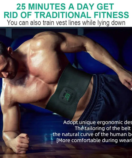 Electric Abdominal Toning Belt EMS Muscle Stimulator Toner Body Slimming Massager Heating Warm Waist Fitness  Weight Loss Unisex nkhluka