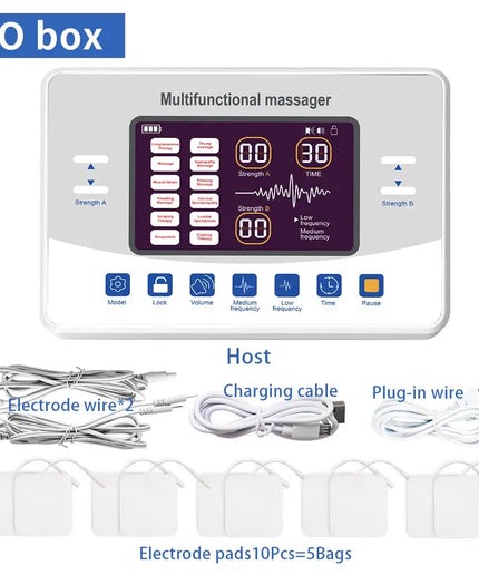 Rechargeable Physiotherapy Equipment Eletric Muscle Stimulator Low-Frequency EMS TENS Pulse Electrostimulator Body Massager nkhluka