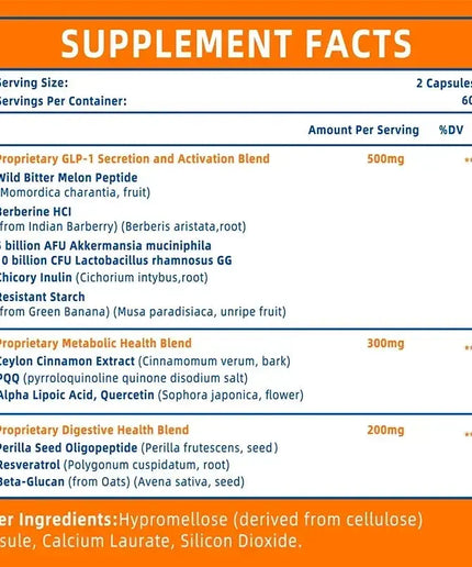 GLP-1 Supplement - Promote Metabolism, Enhance Intestinal Health, Control Appetite, Improve Immune Function, Anti-oxidationSuppl nkhluka