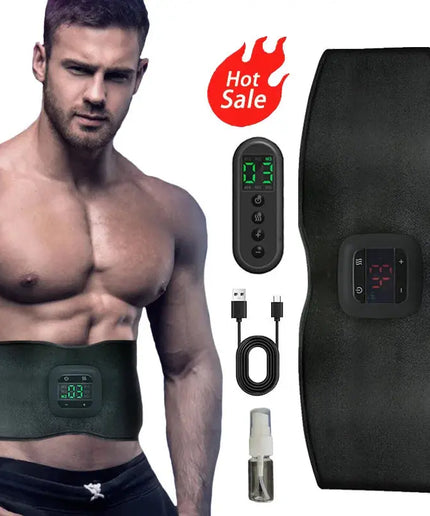 Electric Abdominal Toning Belt EMS Muscle Stimulator Toner Body Slimming Massager Heating Warm Waist Fitness  Weight Loss Unisex nkhluka