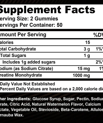 Creatine Monohydrate Gummies - Boost Energy, Build Muscle Mass, and Improve Athletic Performance nkhluka