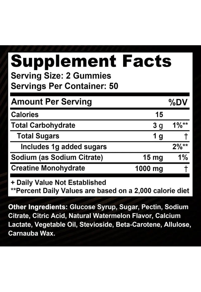 Creatine Monohydrate Gummies - Boost Energy, Build Muscle Mass, and Improve Athletic Performance nkhluka