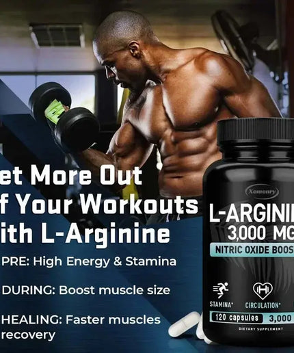 L-Arginine Supplement Boost Endurance -Increase for Energy, Strength,Vascular and Endurance Support During Exercise | Muscle Mas nkhluka