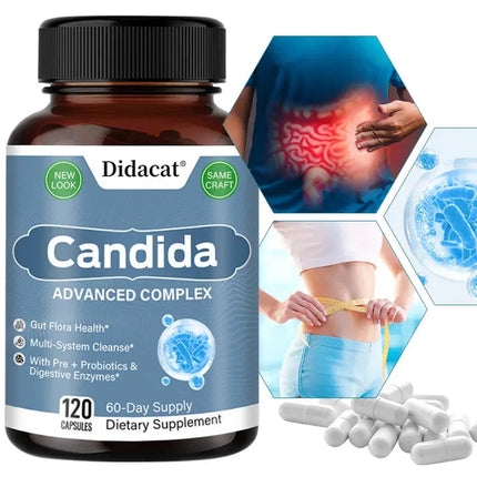 Candida Complex with Digestive Enzymes - Contains Probiotics and Oregano Extract To Balance The Gut and Aid Digestion nkhluka