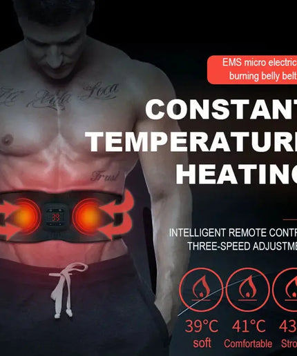 Electric Abdominal Toning Belt EMS Muscle Stimulator Toner Body Slimming Massager Heating Warm Waist Fitness  Weight Loss Unisex nkhluka