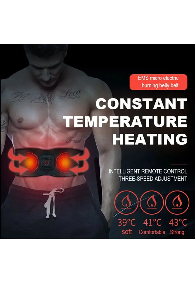 Electric Abdominal Toning Belt EMS Muscle Stimulator Toner Body Slimming Massager Heating Warm Waist Fitness  Weight Loss Unisex nkhluka