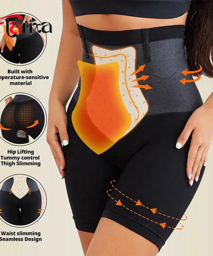 Flarixa Women High Waist Slimming Shorts Panties Tummy Control Boyshorts Shaperwear Bottom Thermal Flat Burning Sweat Panty nkhluka