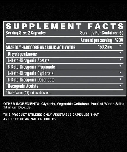 Anabol Hardcore Supplement - Repair Muscle, Muscle Growth, Energy Support, Metabolism, Improved Endurance, Improves Performance nkhluka