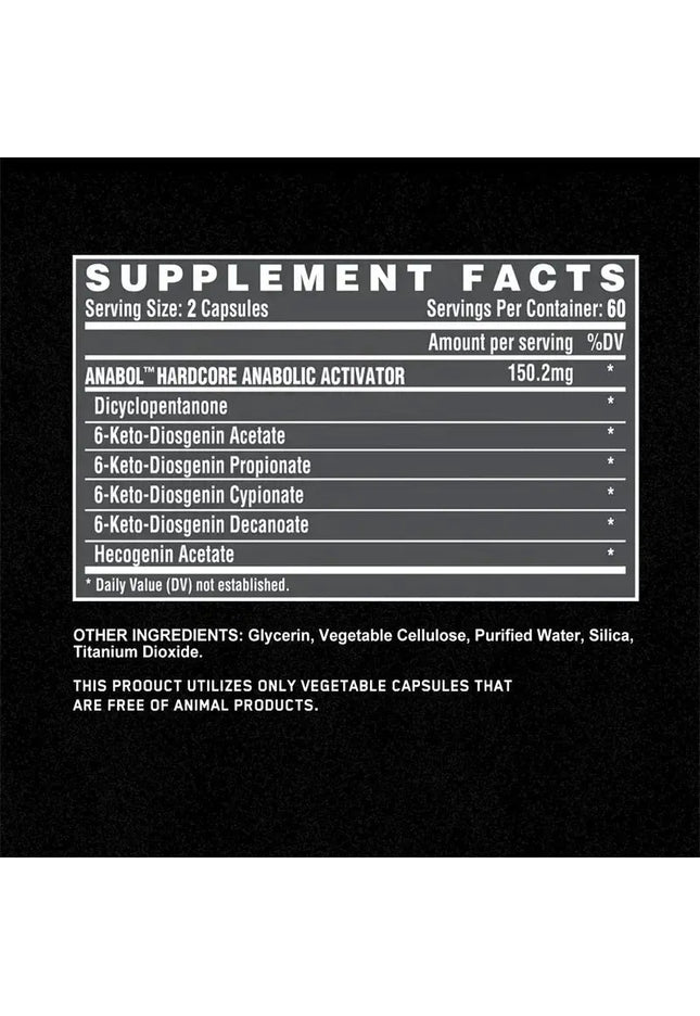 Anabol Hardcore Supplement - Repair Muscle, Muscle Growth, Energy Support, Metabolism, Improved Endurance, Improves Performance nkhluka
