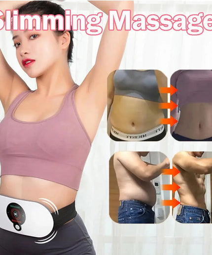 EMS Abdominal Slim Massager Electric Waist Trainer Fat Cellulite Burner Belt Vibration Muscle Massage Slimming Pulse Weight Loss nkhluka