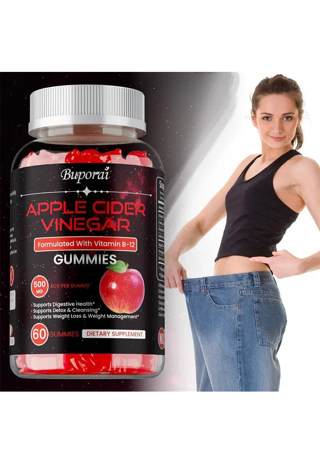 Apple Cider Vinegar Gummies - Promotes Digestive Health, Relieves Bloating and Constipation, Burns Fat, Weight Management nkhluka