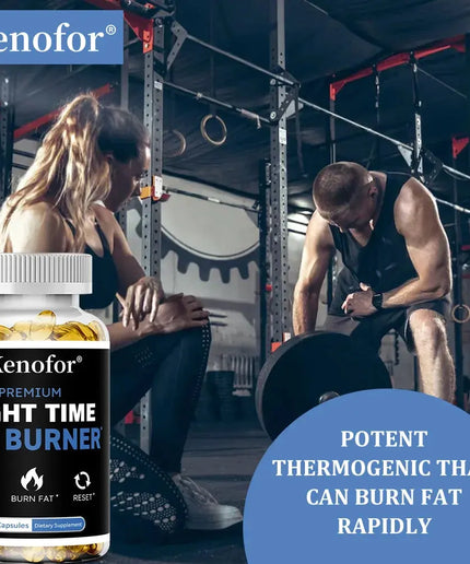 Nighttime Fat Burner Support - Contains White Kidney Bean To Promate Up Metabolism, Weight Management - 120 Capsules nkhluka