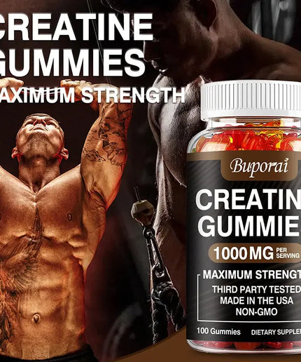 Creatine Monohydrate Gummies - Boost Energy, Build Muscle Mass, and Improve Athletic Performance nkhluka