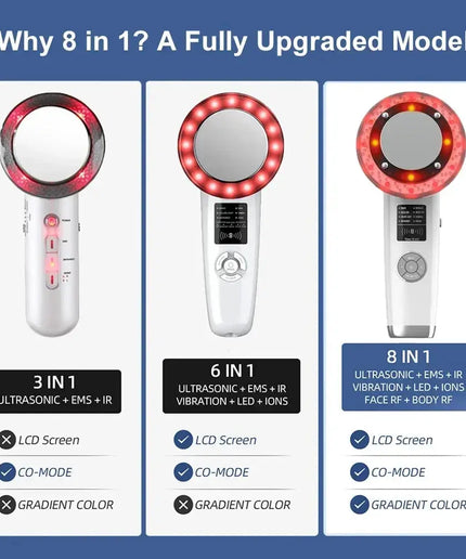 8 IN 1 EMS Body Slimming Massager Anti Cellulite Ultrasonic Cavitation Weight Loss Machine Fat Burner Electric Infrared Slimming nkhluka