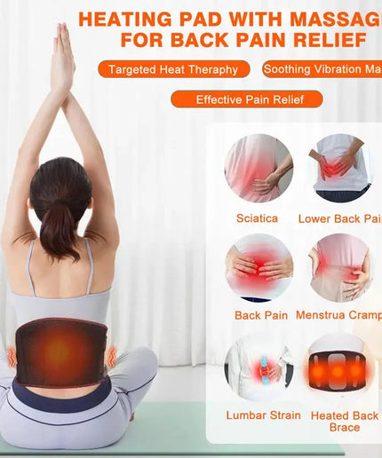 Vibration Heating Massage Waist Belt, Electric Heating Waist Massager, Rechargeable Heated Massage Belt, Blood Circulation nkhluka