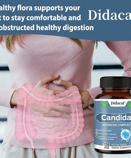 Candida Complex with Digestive Enzymes - Contains Probiotics and Oregano Extract To Balance The Gut and Aid Digestion nkhluka