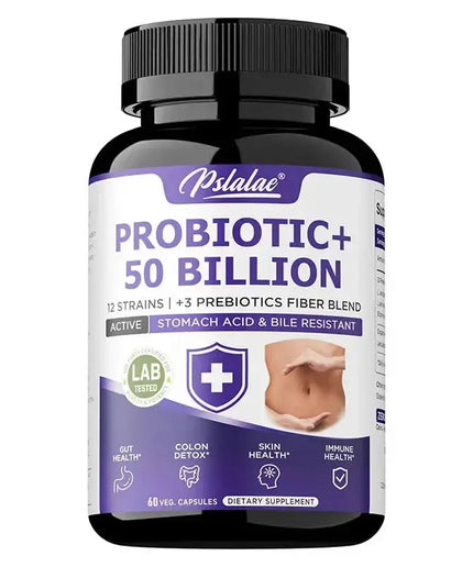 Probiotic 50 Billion - Prebiotics+Digestive Enzymes,Balances Intestinal Flora,Promotes Intestinal Health,Relieves Gas & Bloating nkhluka