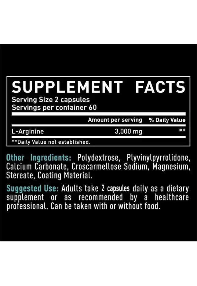 L-Arginine Supplement Boost Endurance -Increase for Energy, Strength,Vascular and Endurance Support During Exercise | Muscle Mas nkhluka