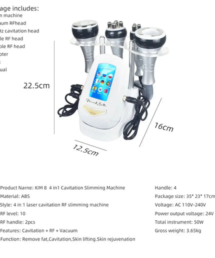 4IN1 Cavitation  Body Slimming 40K Machine Beauty Massager Skin Tighten Face Lifting Vacuum Suction（Overseas Warehouse Shipment） nkhluka