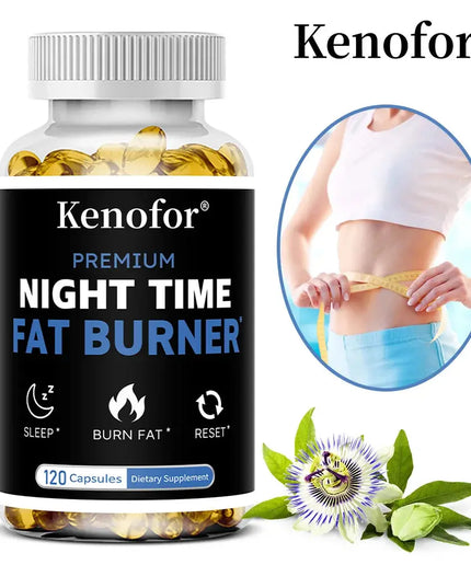 Nighttime Fat Burner Support - Contains White Kidney Bean To Promate Up Metabolism, Weight Management - 120 Capsules nkhluka
