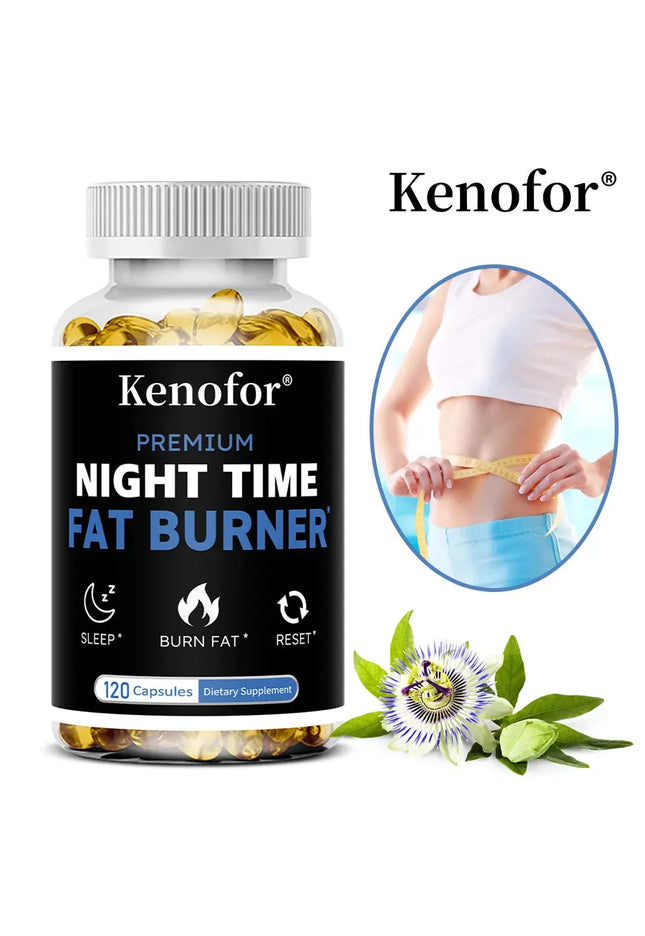 Nighttime Fat Burner Support - Contains White Kidney Bean To Promate Up Metabolism, Weight Management - 120 Capsules nkhluka