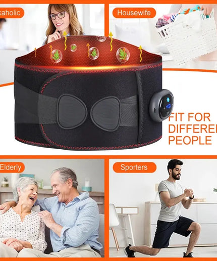 Vibration Heating Massage Waist Belt, Electric Heating Waist Massager, Rechargeable Heated Massage Belt, Blood Circulation nkhluka