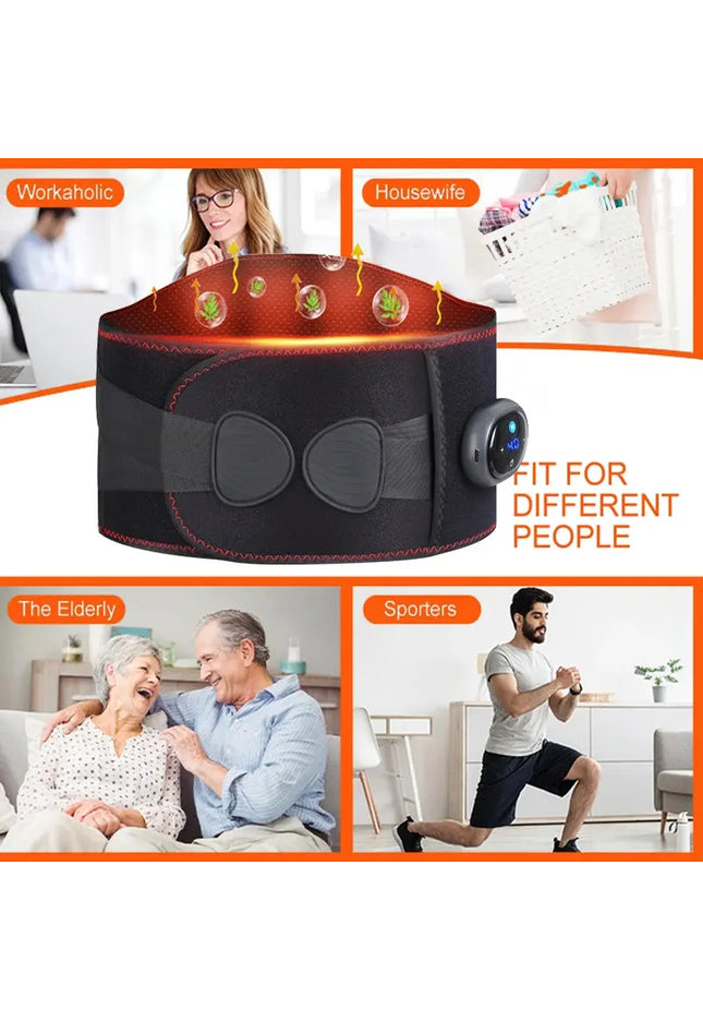 Vibration Heating Massage Waist Belt, Electric Heating Waist Massager, Rechargeable Heated Massage Belt, Blood Circulation nkhluka
