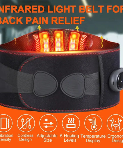 Vibration Heating Massage Waist Belt, Electric Heating Waist Massager, Rechargeable Heated Massage Belt, Blood Circulation nkhluka