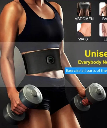 Smart pulse EMS abs belt, abdominal muscle patch, weight loss massage fitness device, black technology fat burning machine nkhluka