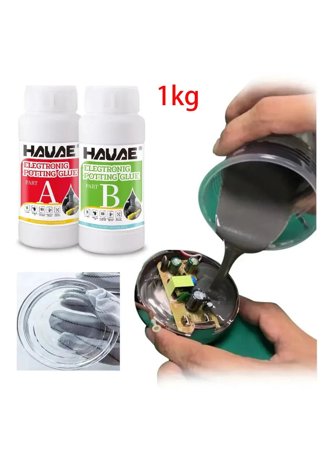 1kg Electronic potting glue silicone epoxy AB two component thermal conductivity flame retardant insulation Silicone resin epoxy nkhluka
