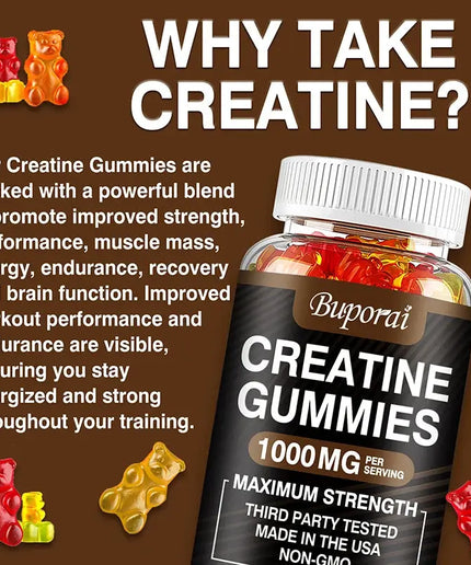 Creatine Monohydrate Gummies - Boost Energy, Build Muscle Mass, and Improve Athletic Performance nkhluka