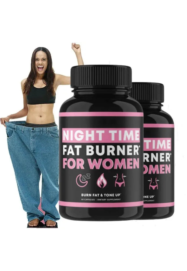 Night Time Fat Burner Supplement for Women, Belly Fat Burner & Tone Up Pills for Bloating & Metabolism, Appetite Suppressant nkhluka
