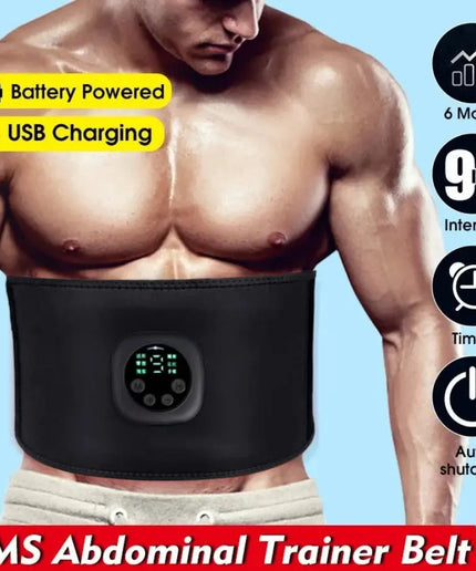 Smart pulse EMS abs belt, abdominal muscle patch, weight loss massage fitness device, black technology fat burning machine nkhluka